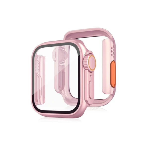 Apple Watch 44mm Watch 49mm Kasa Dönüştürücü Ve Ekran Koruyucu - Rose Gold ürün görseli 1