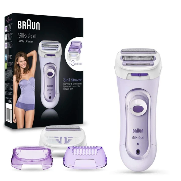 Braun Silk-épil LS 5560 Lady Shaver kadınlar için 3 aparatlı kablosuz elektrikli tıraş makinesi ürün görseli 1