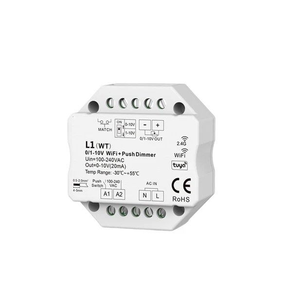 TADZKKIWM 1 adet 0/1-10V Tuya akıllı WiFi Zigbee LED dimmer denetleyici itme dimmer 110V 220V 230V akıllı yaşam uygulaması ses kontrolü (WiFi Dimmer) ürün görseli 1