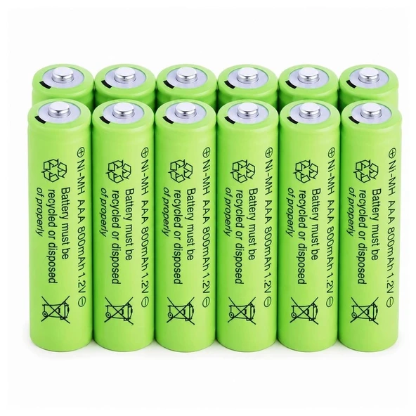 800 Mah 1.2v Aaa Ni-cd Şarj Edilebilir Pil 12 Adet ürün görseli 1