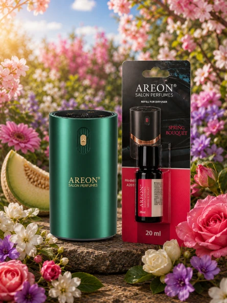 Areon Aromatik Difüzör Yeşil (Klasik Metal) + Spring Bouquet ürün görseli 1