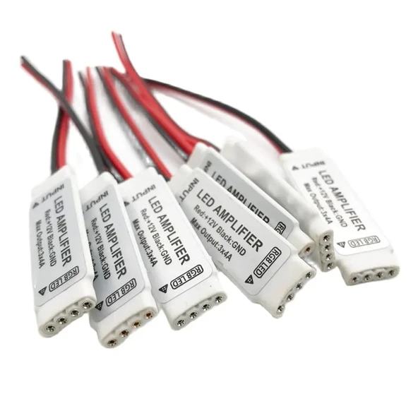 TADZKKIWM 10 adet RGB LED Amplifikatör Denetleyici, DC12V 12A, RGB SMD 5050 3528 LED Şerit Işıklar için uygundur ürün görseli 1