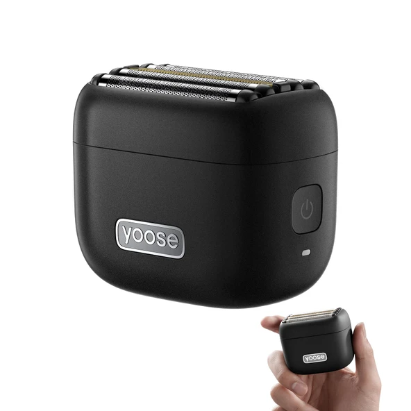 Yoose MINI 5 Sakal Tıraş Makinesi Erkek Elektrikli Taşınabilir Sakal Düzeltici Erkekler Kuru Tıraş Makinesi Islak Tıraş Makinesi Epilatör Erkekler IPX7 Su Geçirmez USB ile Şarj Edilebilir C Siyah ürün görseli 1