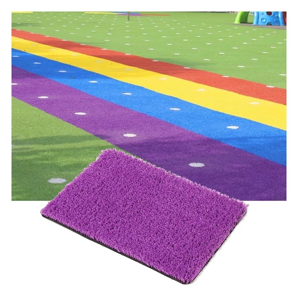 Suni Çim Çim, 1.2 İnç Kalın Kesilebilir Çim Koşucu Halı Veranda Manzara için Gerçekçi Kapalı Açık Çim Mat (Renk: Mor, Boyut: 47x59IN) ürün görseli 1