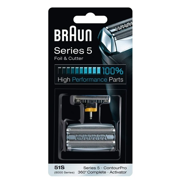Braun Series 5 Combi 51S Folyo ve Kesici Yedek Paketi (eski adıyla 8000 360 Complete veya Aktivatör), 9,1g ürün görseli 1