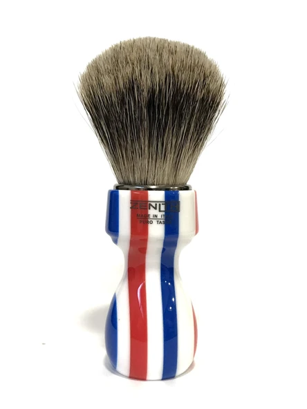 %100 gerçek porsuk kıllarına sahip Zenith Barber Pole tıraş fırçası - Best Porsuk - Made in Italy ürün görseli 1