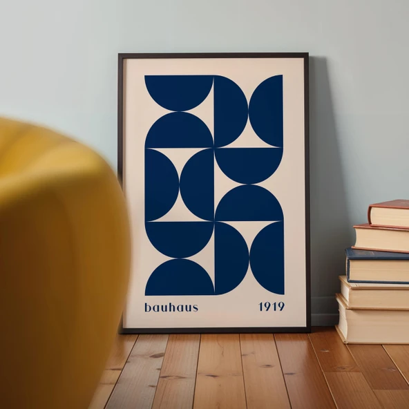 Cuadro bauhaus mavi formlar ii - Resim 2