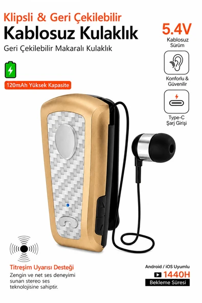 Titreşimli Kablosuz Makaralı Kulaklık Titreşimli Bluetooth Kulaklık 15 Saat ürün görseli 1