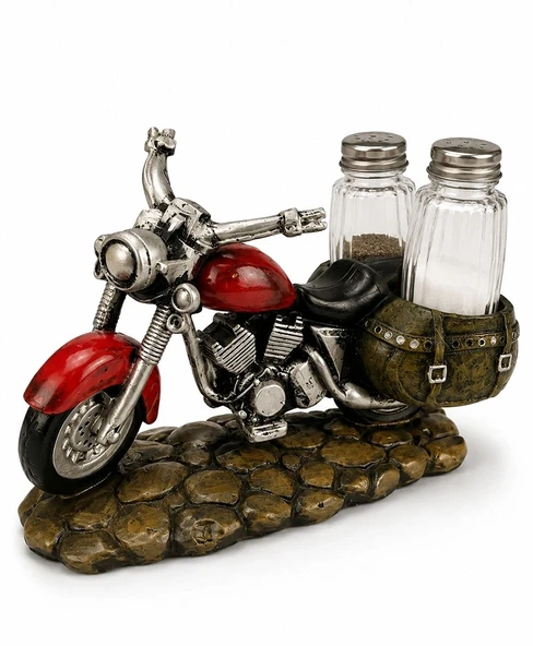 Polyester Motosiklet Figürlü Tuzluk Biberlik Seti Alk5614 ürün görseli 1
