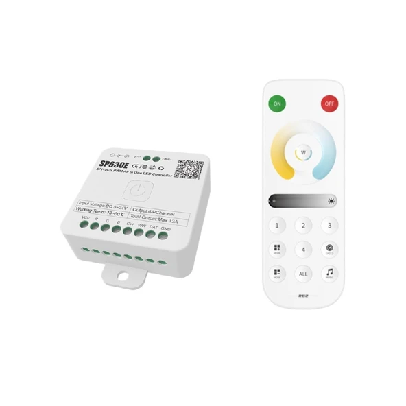 TADZKKIWM DC5V-24V SP630E Hepsi Bir Arada LED Denetleyici SPI Piksel 5CH RGB RGBW PWM LED Işık WS2811 5050 3528 FCOB 2.4G Uzaktan Kumanda (SP630E ve RB2) ürün görseli 1