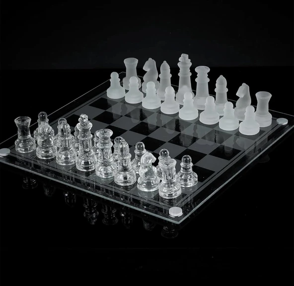 Cam Satranç Takımı 25*25cm ürün görseli 1
