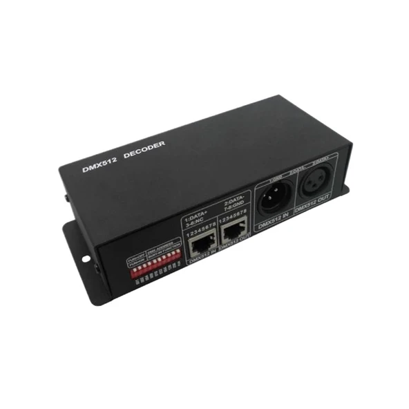 TADZKKIWM LED RGBW DMX512 kod çözücü RGBW kontrol kod çözme 4 kanal kod çözücü, LED RGBW şerit ışıkları için uygun (RGB 3CHx4A) ürün görseli 1