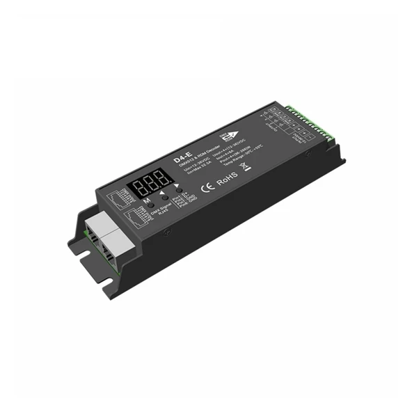 TADZKKIWM D4-E D4-P 4 Kanallı PWM Sabit Gerilim ve RDM LED Dekoder Kontrol Cihazı Dijital Ekran XLR3 RJ45 Bağlantı Noktası DC12-36V Giriş 8A * 4CH(D4-e) ürün görseli 1