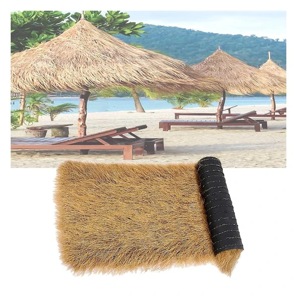 pujindu Sentetik Saz Çatı, Yapay Meksika Saman Rulo, Çim ile Dekoratif Saz Çatı, Ticari Sanat, Veranda Havuzları için DIY El Sanatları (1x3m/39.4x118in) ürün görseli 1