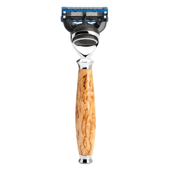 MÜHLE ıslak tıraş makineleri - Purist serisi - Gillette bıçaklarıyla uyumlu - Karelya kıvırcık huş ağacı ürün görseli 1