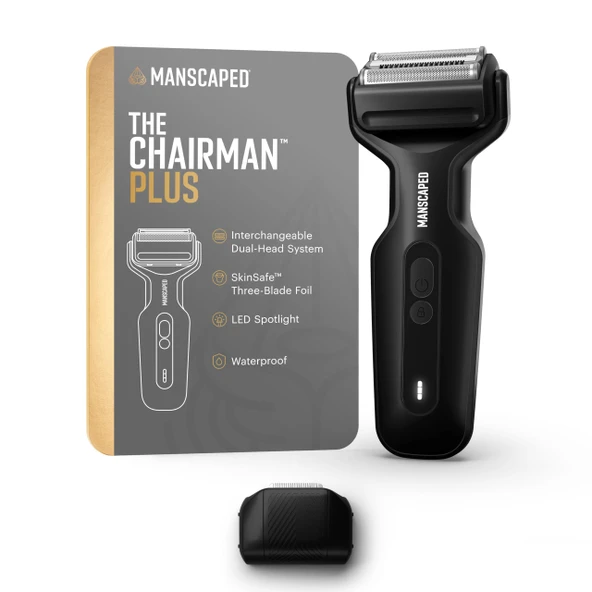 MANSCAPED® The President™ Plus Elektrikli Tıraş Makinesi, Çift Bıçaklı Başlıklar, SkinSafe® Folyo ve Hassas Kesici, USB-C Şarjı, Hassas ürün görseli 1