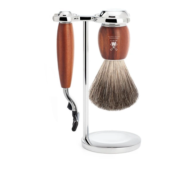 MÜHLE tıraş seti - Vivo serisi - saf porsuk kılı - Gillette bıçaklarıyla uyumlu - erik ağacı ürün görseli 1