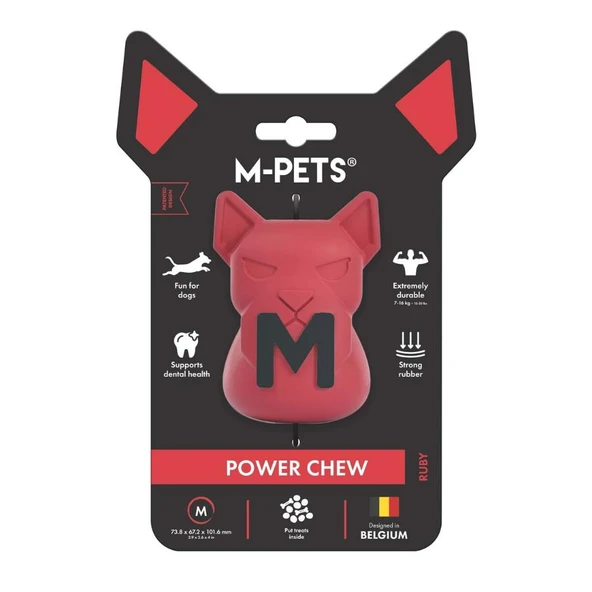 M-Pets Power Chew Kauçuk Köpek Ödül Oyuncağı Ruby M ürün görseli 1