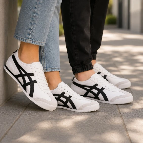 eTAYGER ORİGİNAL UNİSEX RETRO SNEAKER BEYAZ-SİYAH AYAKKABI 36-45 ürün görseli 1