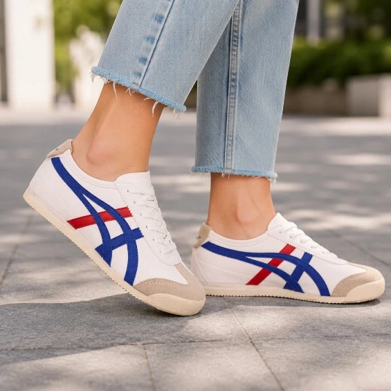 eTAYGER ORİGİNAL UNİSEX RETRO SNEAKER BEYAZ-SAX AYAKKABI 36-45 ürün görseli 1