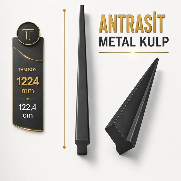 Özen 992mm 99.2cm 122.4cm Antrasit Metal Mobilya Kulpu Uzun Çekmece Dolap Kapak Mutfak Dolabı Kulbu ürün görseli 1