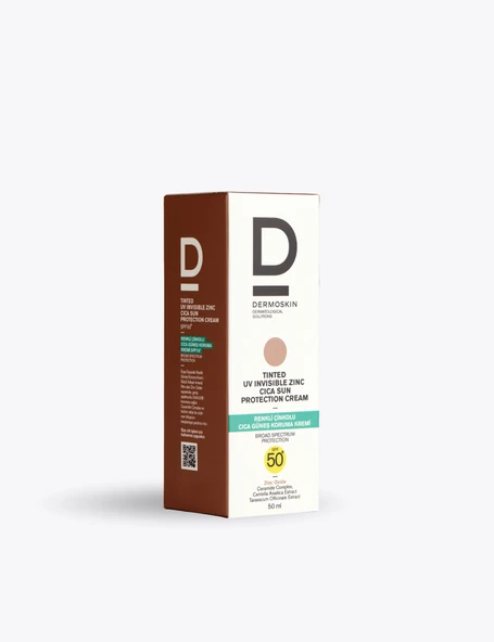 Dermoskin Tinted UV Invisible Zinc Cica Sun Cream SPF50 50 ml ürün görseli 1