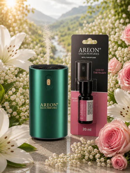 Areon Aromatik Difüzör Yeşil (Klasik Metal) + Lily Of The Valley ürün görseli 1
