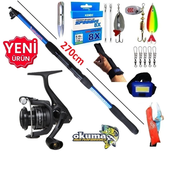 Okuma Revenger Rv-3000A 270cm 50-150gr Travel Turna Tele Spin Olta Takımı Seti ürün görseli 1