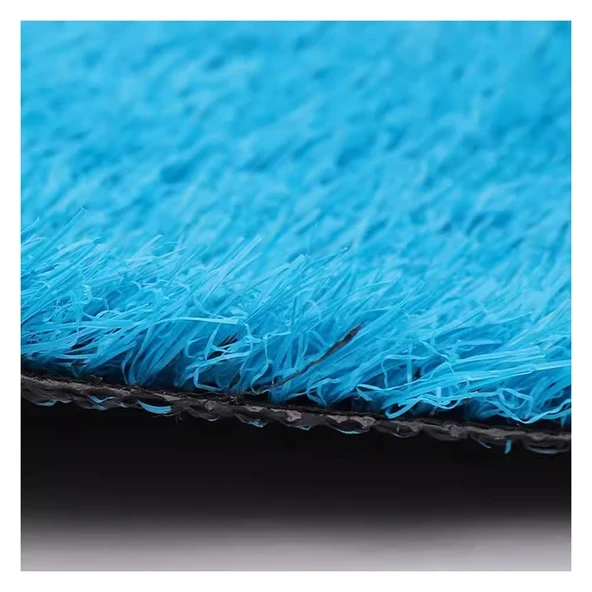 Suni Çim, Drenaj Delikli Kesilebilir Dış Mekan Çim Mat, Balkon için Kesilebilir Dekoratif Gerçekçi Suni Çim Halı, Kişiselleştirilebilir (Açık Mavi, 59x79IN) ürün görseli 1