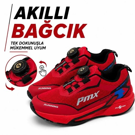 PROMAX AKILLI BAĞCIKLI ÇOCUK SPOR AYAKKABI KIRMIZI 31-35 ürün görseli 1