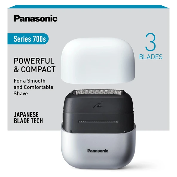 Panasonic ES-ACM3BW503 Series 700s 3 Bıçaklı Kompakt Tıraş Makinesi, Erkekler için Islak ve Kuru Tıraş Makinesi, Sakal Yoğunluk Sensörü+, IPX7 Su Geçirmez, USB-C Şarj, AC USB Güç Adaptörü, Beyaz ürün görseli 1