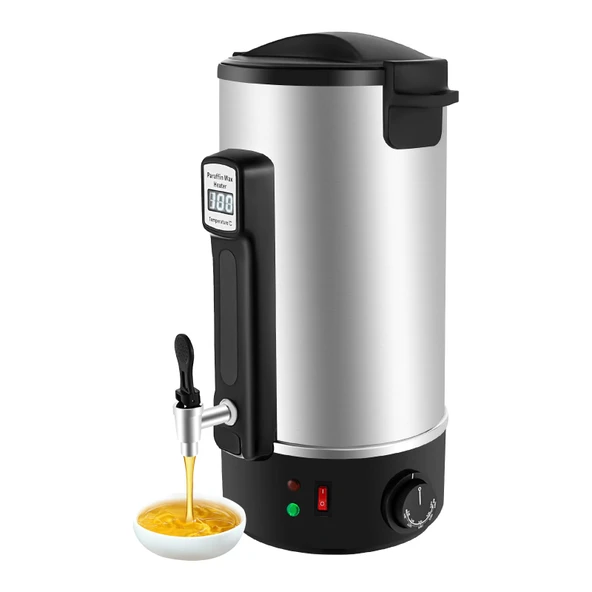 ZHDPYHDD Dijital Balmumu Eritici 10L, LED Sıcaklık Göstergesi ve Borulu Paslanmaz Çelik Balmumu Isıtıcı, Mum Yapımı için Balmumu Kabı, Soya Balmumu Parafin Balmumu ürün görseli 1