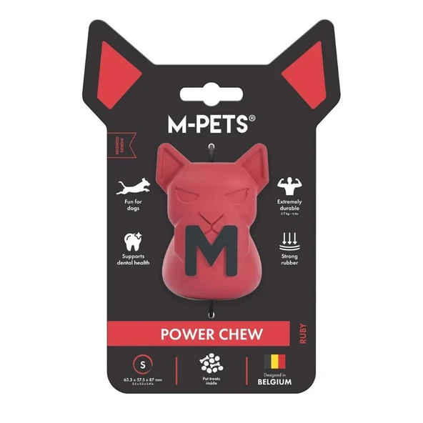 M-Pets Power Chew Kauçuk Köpek Ödül Oyuncağı Ruby S ürün görseli 1