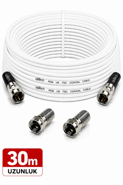 UPTECH HD Uydu Anten Kablosu 30 Metre F Konnektörlü Full HD 4K TV Kablosu ürün görseli 1