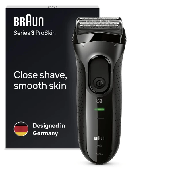 Braun Series 3 ProSkin Erkek Tıraş Makinesi, Elektrikli Tıraş Makinesi & Düzeltici, Şarjlı ve Kablosuz Elektrikli Tıraş Makinesi, 45 Dakika Çalışma Süresi, Babalar Günü Hediyesi, 3020'ler, Siyah ürün görseli 1