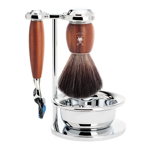 MÜHLE kaseli tıraş seti - Vivo serisi - Siyah Fiber - Gillette bıçaklarıyla uyumlu - erik ağacı ürün görseli 1