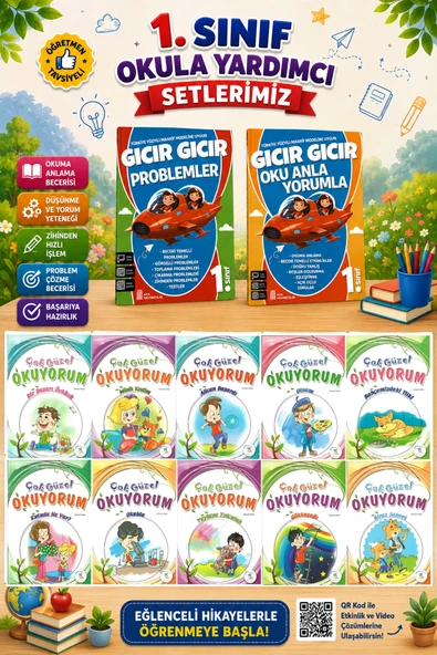 1 .Sınıf Oku Anla Yorumla + Problemler + Çok Güzel Okuyorum Hikaye Seti ürün görseli 1