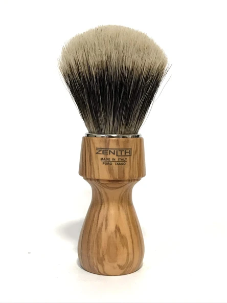 Zenith Barber tıraş fırçası, %100 gerçek Mançurya porsuk kılı (en iyi porsuk kılı) - Porsuk - Zeytin ağacı sap - Made in Italy - hediye kutusuyla ürün görseli 1