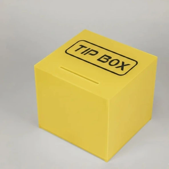 Kare Tipbox - Bahşiş Kutusu Sarı - 14x14xh13cm ürün görseli 1