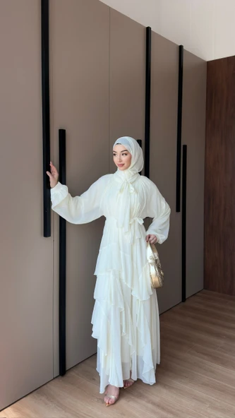 vera şifon elbise şallı - Resim 3