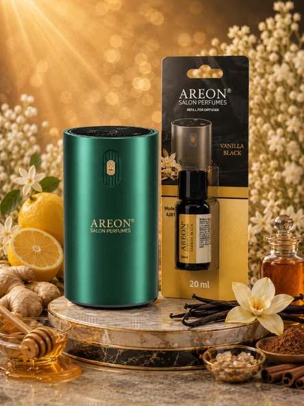Areon Aromatik Difüzör Yeşil (Klasik Metal) + Vanilla Black ürün görseli 1