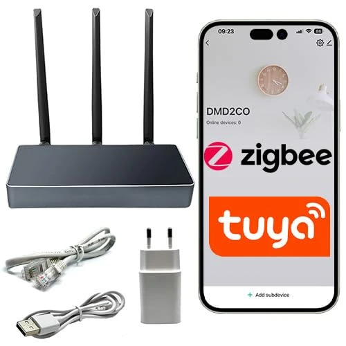 Sone Smart One ZigBee 3.0 Ağ Geçidi TUYA WLAN ve LAN - 3 antenli merkezi köprü, RJ45 ve WiFi, metal muhafaza, Smart Life uyumlu, 128 cihaz, güç kaynağı, USB-C kablosu ve talimatlar dahil ürün görseli 1