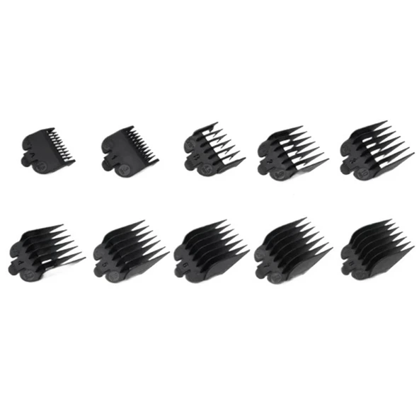 10 adet evrensel muhafızlar saç kesme tarakları profesyonel saç düzeltici makinesi berber düzeltici sınırı taraklar 1.5-25mm (10 adet) ürün görseli 1