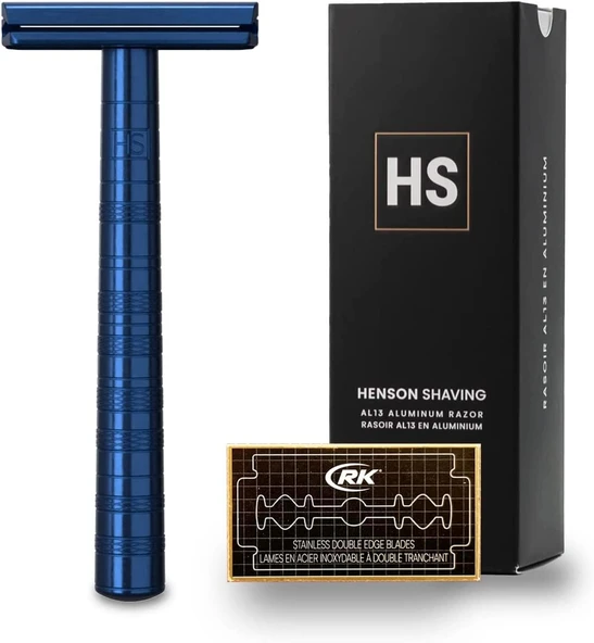 Henson Shaving AL13-M DE tıraş bıçağı, çelik mavisi ürün görseli 1