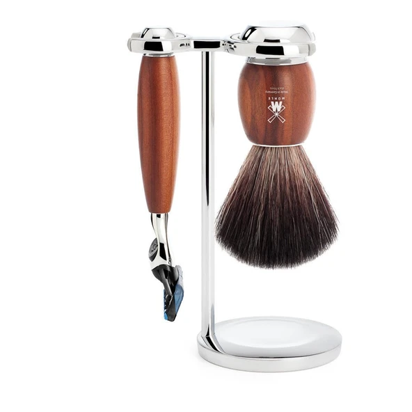 MÜHLE tıraş seti - Vivo serisi - Black Fiber - Gillette bıçaklarla uyumlu - erik ağacı ürün görseli 1