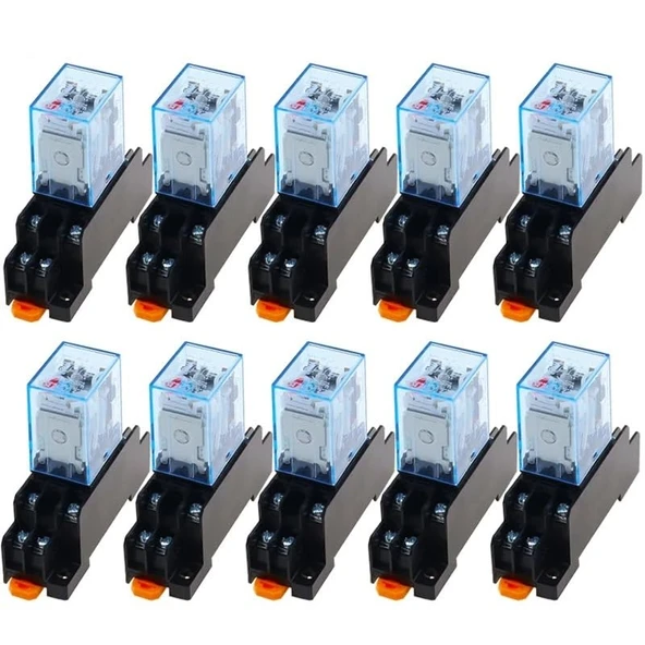NURII 10set MY2P HH52P MY2NJ, Röle Bobini Genel DPDT Mini Elektromanyetik Röle Anahtarı, Soket Tabanlı, LED, AC 110V 220V DC 12V 24V(DC,220V) ürün görseli 1
