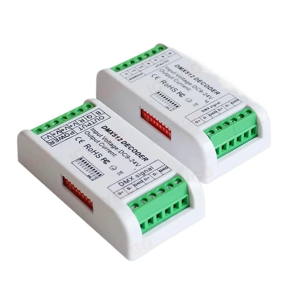 TADZKKIWM 1 ADET DMX512 3CH 4CH Denetleyici 3 Kanal/4 Kanal RGB RGBW dekoder LED Işık dimmer Kontrolü Kontrol DC12V-24V (Gövde ile, 3CH) ürün görseli 1
