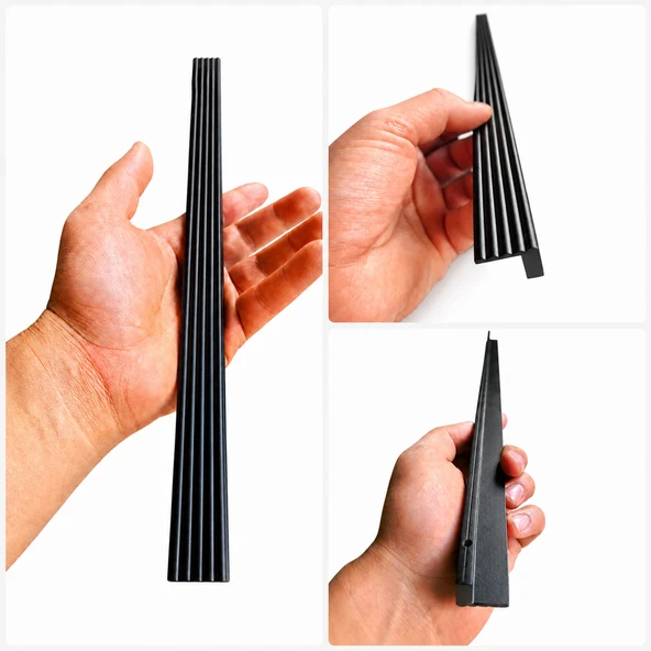 Özen Çizgili Mat Siyah 1 Adet 512 mm Mobilya Kulpu Metal Çekmece Dolap Kapak Kulp Modern Şık Tasarım ürün görseli 1