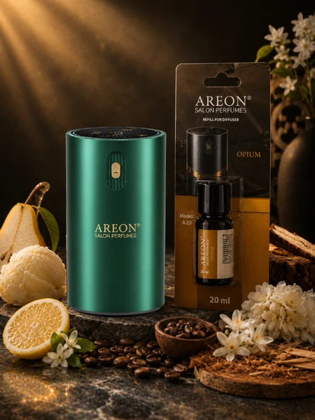 Areon Aromatik Difüzör Yeşil (Klasik Metal) + Opium ürün görseli 1