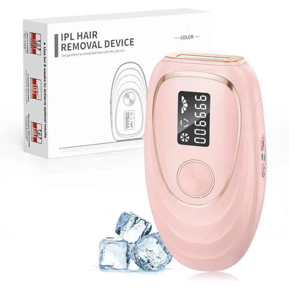Haarlosy IPL cihazları soğutma fonksiyonlu epilasyon, 999.900 ışık atımı, 5 enerji seviyesi Ağrısız IPL epilasyon Kadınlar, erkekler, bikini, vücut ve bacaklar için Lazer Epilasyon - soluk pembe ürün görseli 1